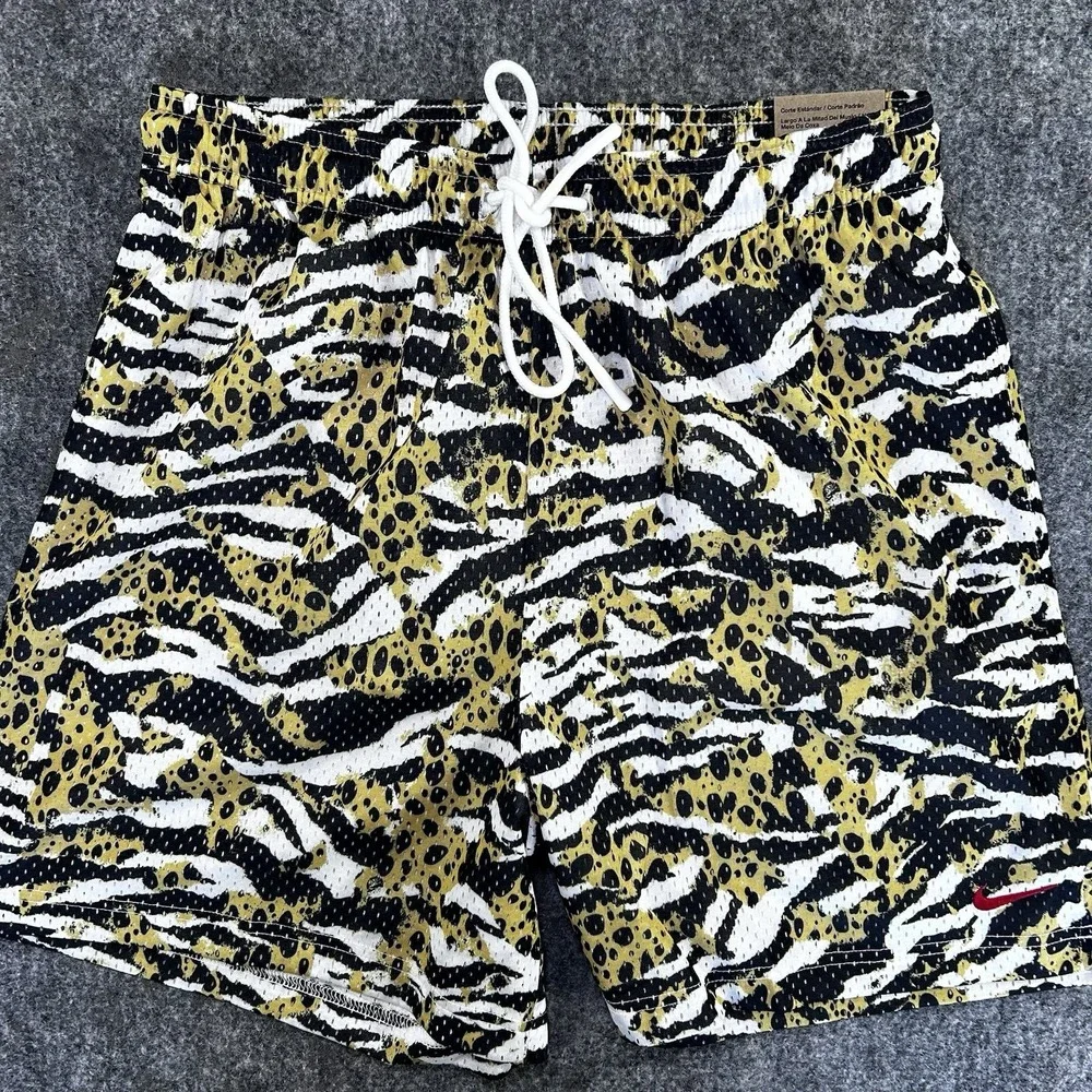 NIKE PRACTICE MESH DRI-FIT MEN'S SHORTS ANIMAL PRINT HV6933-100 SIZE SMALL NWT